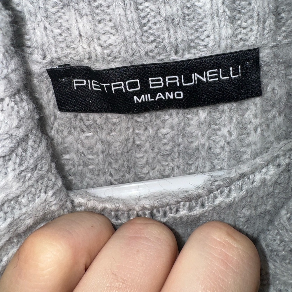 Pietro Brunelli Italian Wool Blend Oversized Grey… - image 4